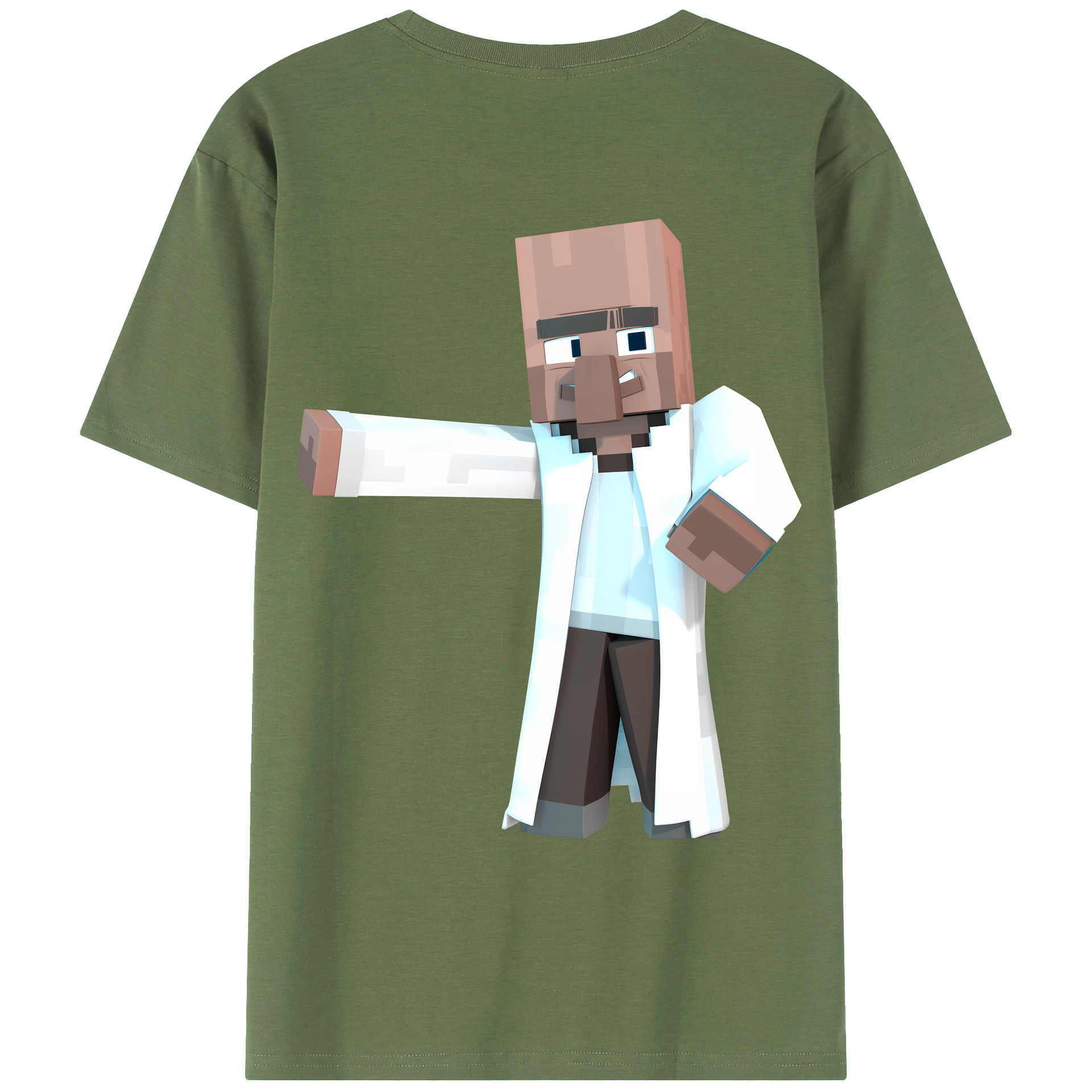 （画像用） マインクラフト ブロックの世界 Minecraft MC Block world 綿100％ メンズ半袖Tシャツ（バックプリント） 通気性